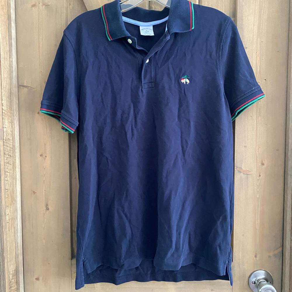 Brooks Brothers 1818 Slim Fit
Performance Polo Shirt
Mens M Navy Blue Christmas